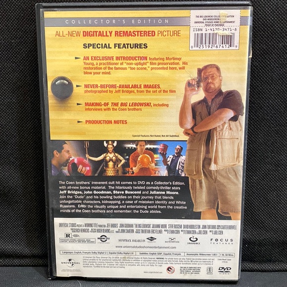 The Big Lebowski /Collectors Edition - [DVD] used - Picture 2 of 3
